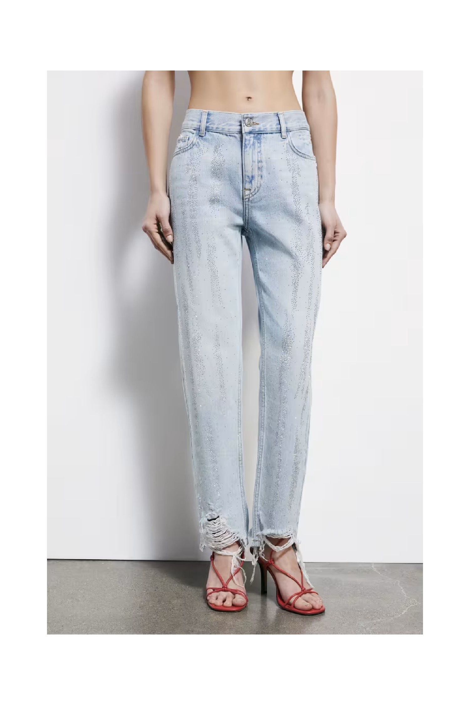 JEANS A SIGARETTA CON STRASS PATRIZIA PEPE