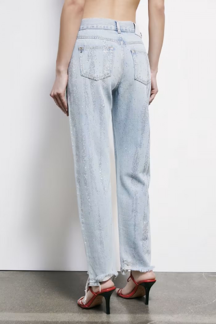 JEANS A SIGARETTA CON STRASS PATRIZIA PEPE