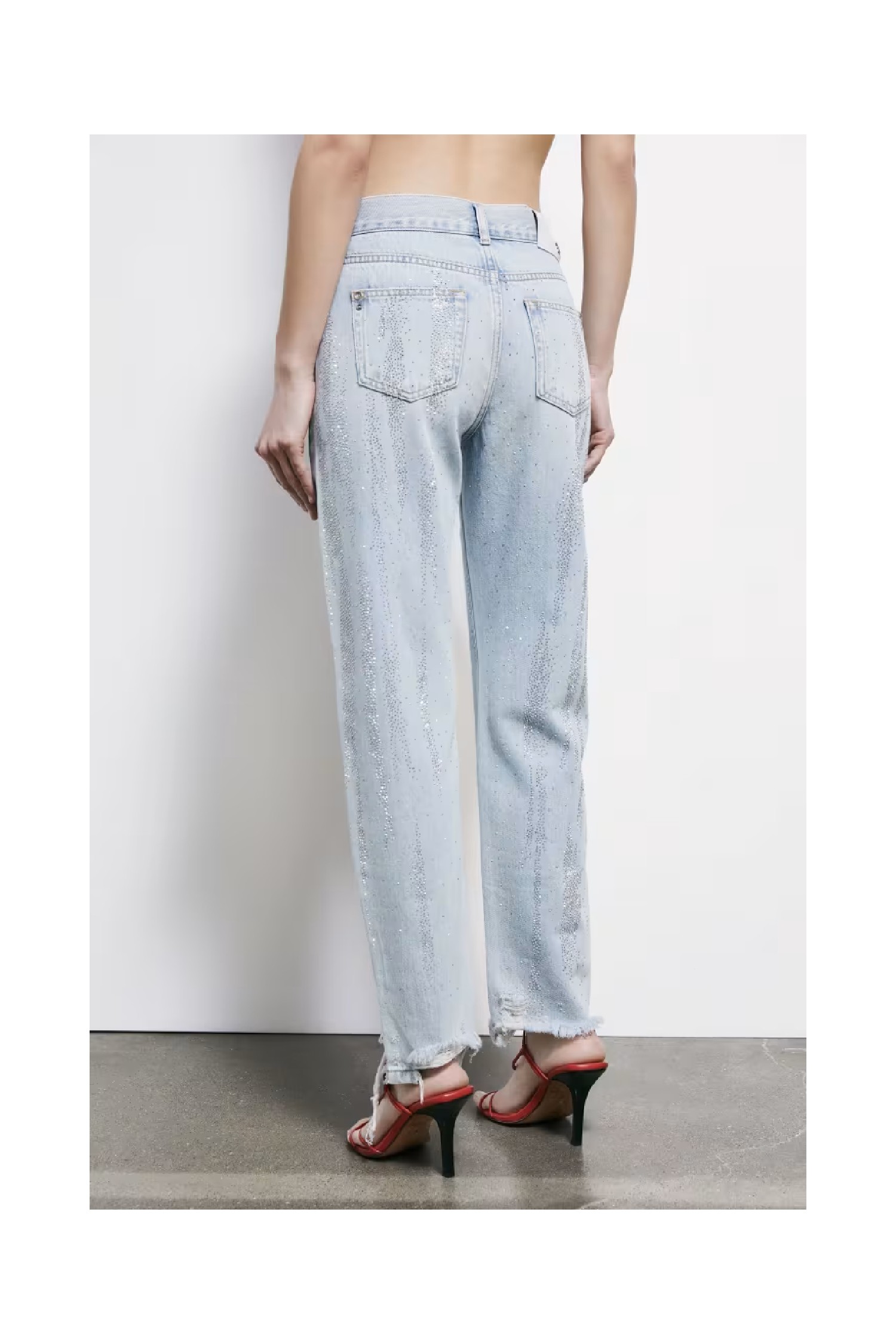 JEANS A SIGARETTA CON STRASS PATRIZIA PEPE