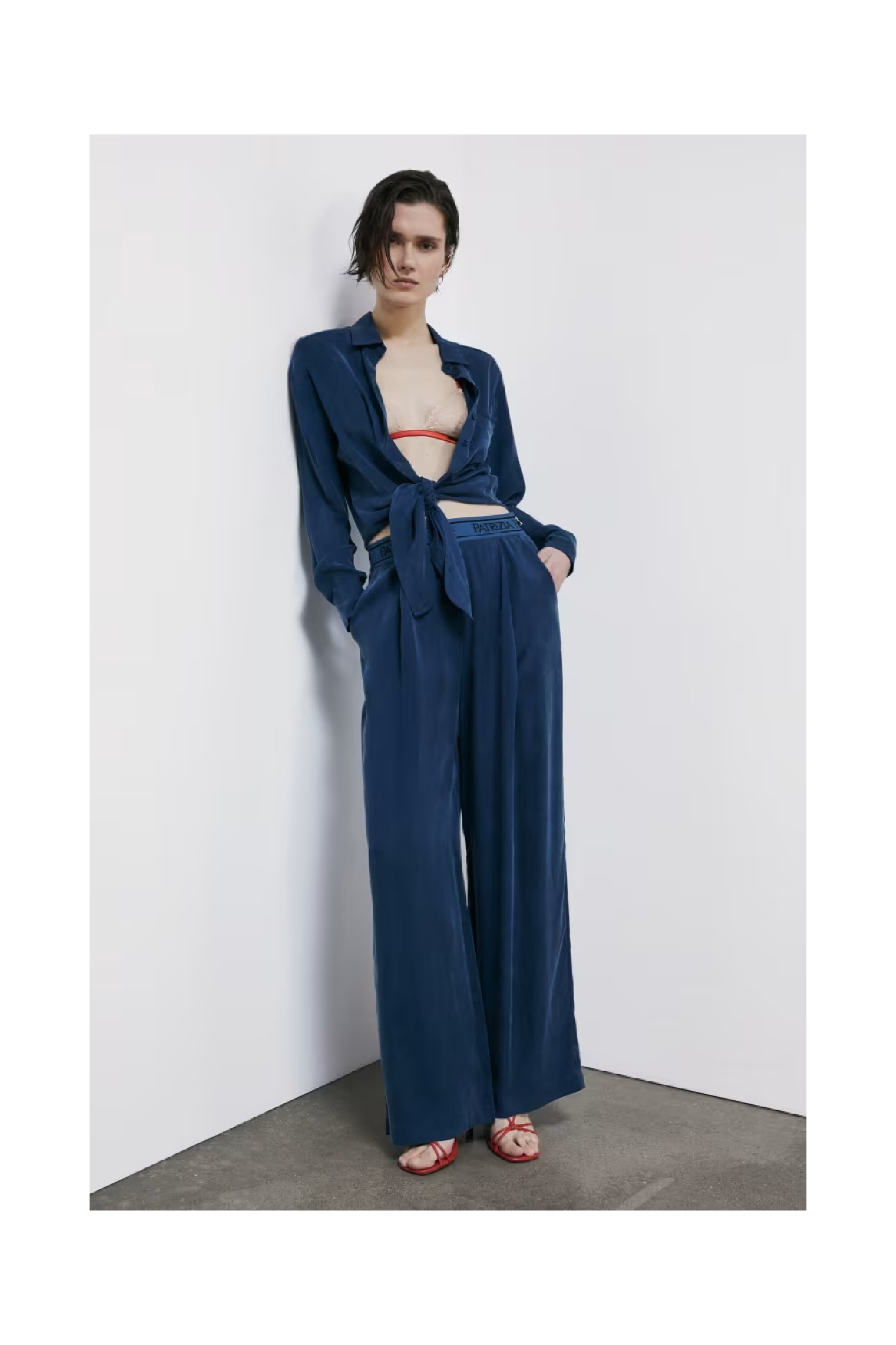 PANTALONI FLUIDI CON VITA ELASTICATA PATRIZIA PEPE