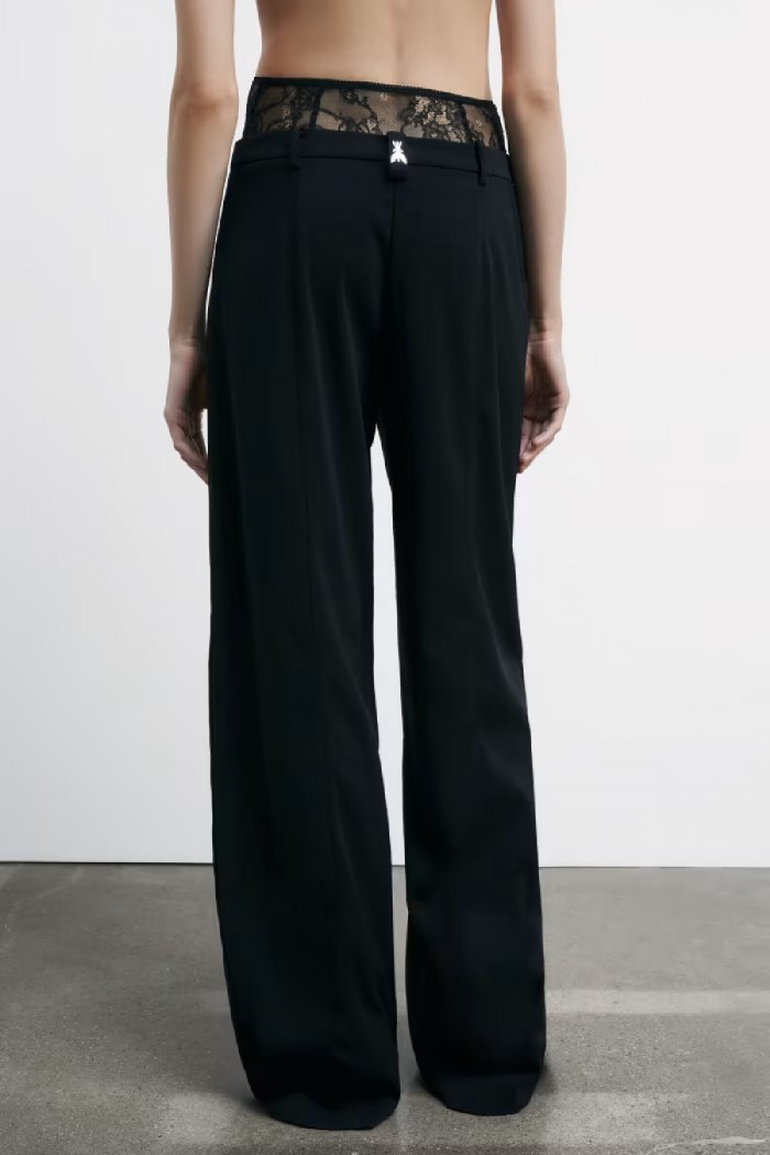 PANTALONI PALAZZO CON VITA IN PIZZO PATRIZIA PEPE