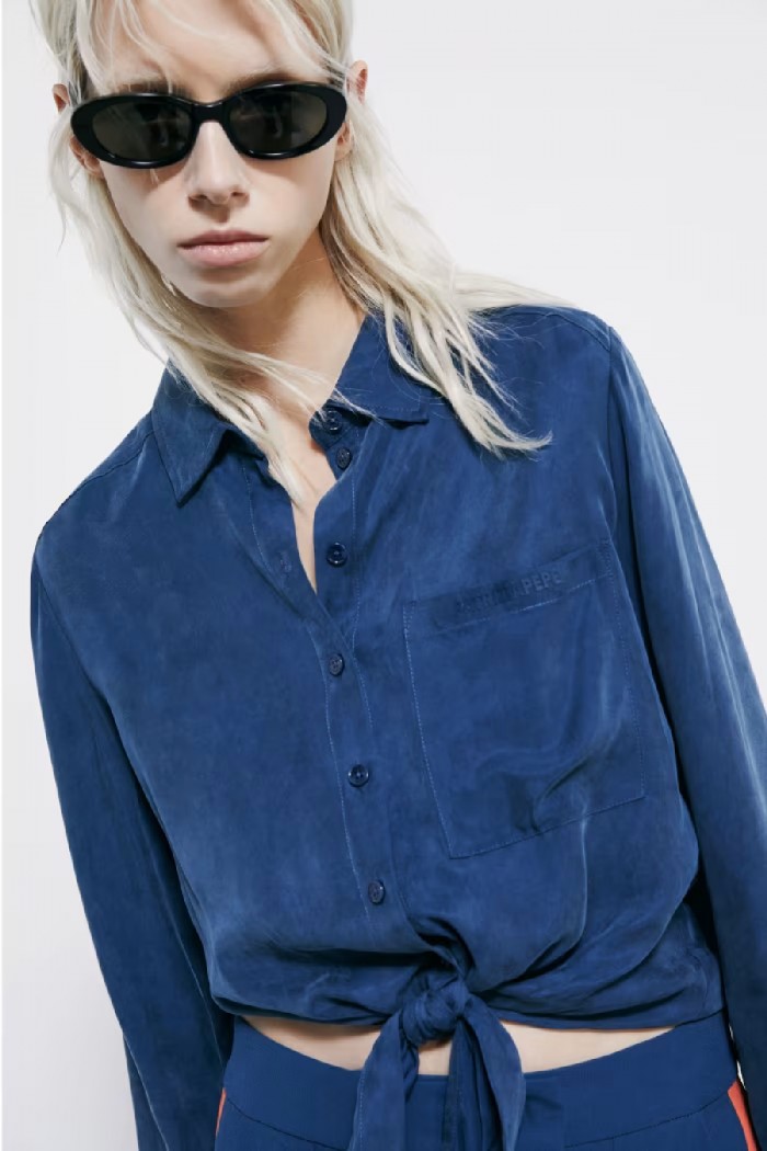 CAMICIA FLUIDA IN CUPRO CON FIOCCO PATRIZIA PEPE