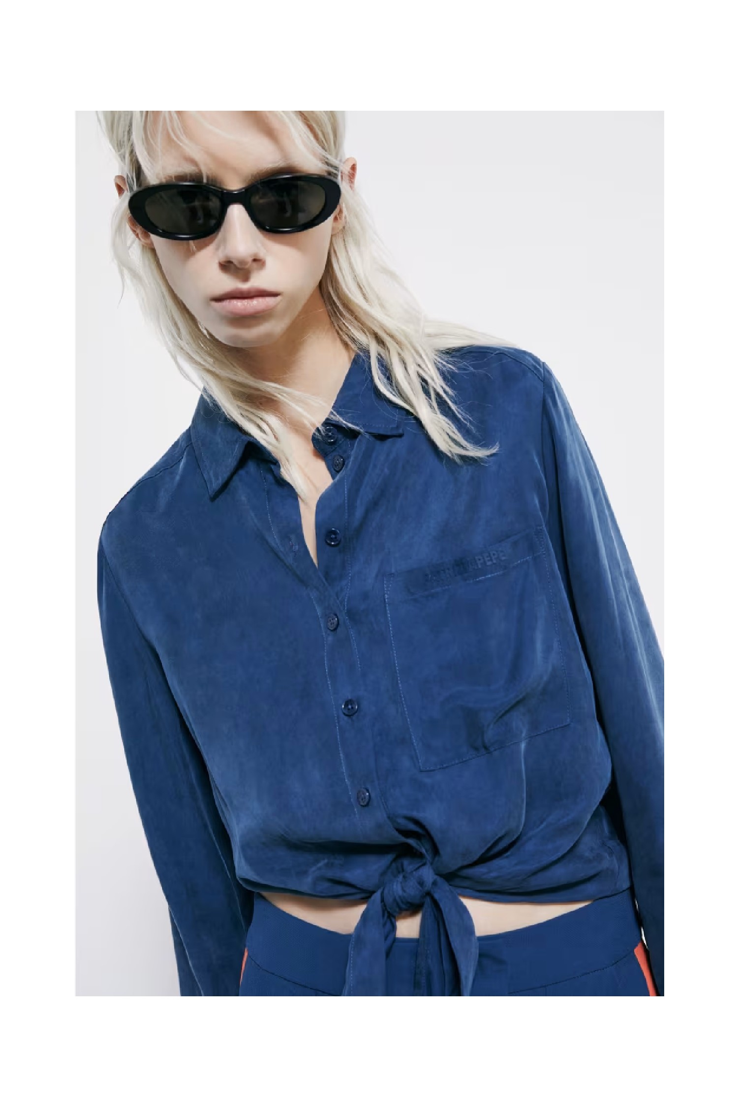 CAMICIA FLUIDA IN CUPRO CON FIOCCO PATRIZIA PEPE