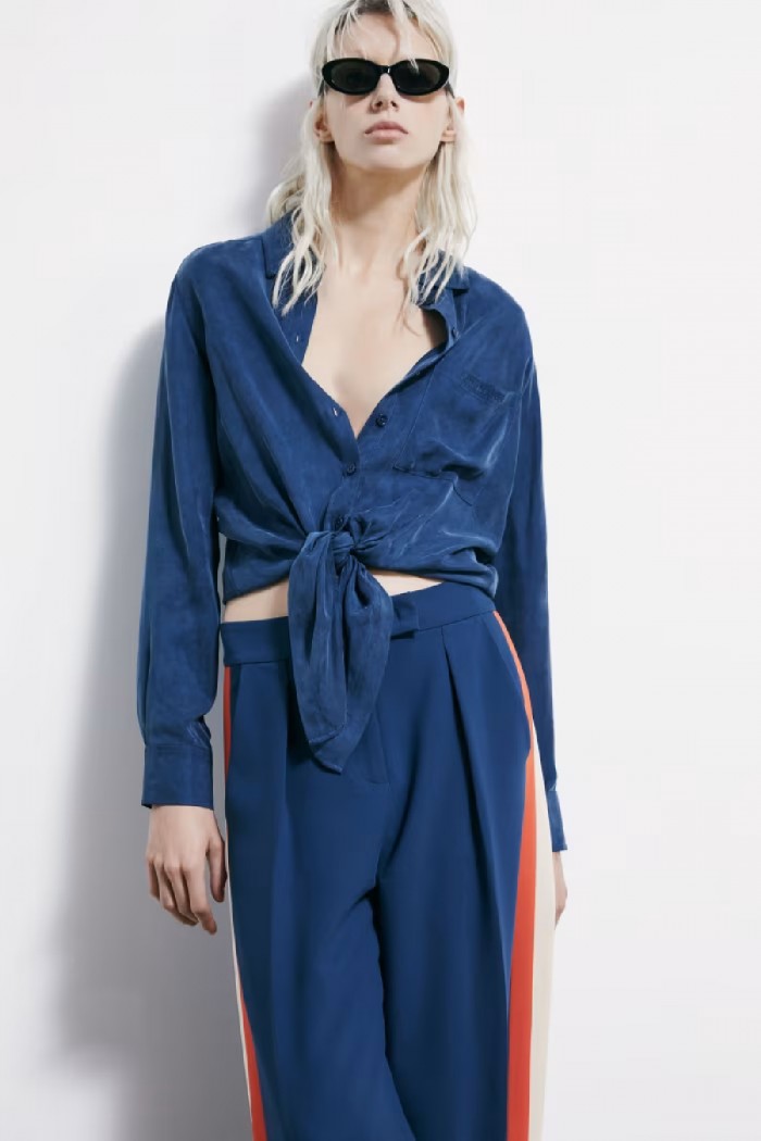 CAMICIA FLUIDA IN CUPRO CON FIOCCO PATRIZIA PEPE