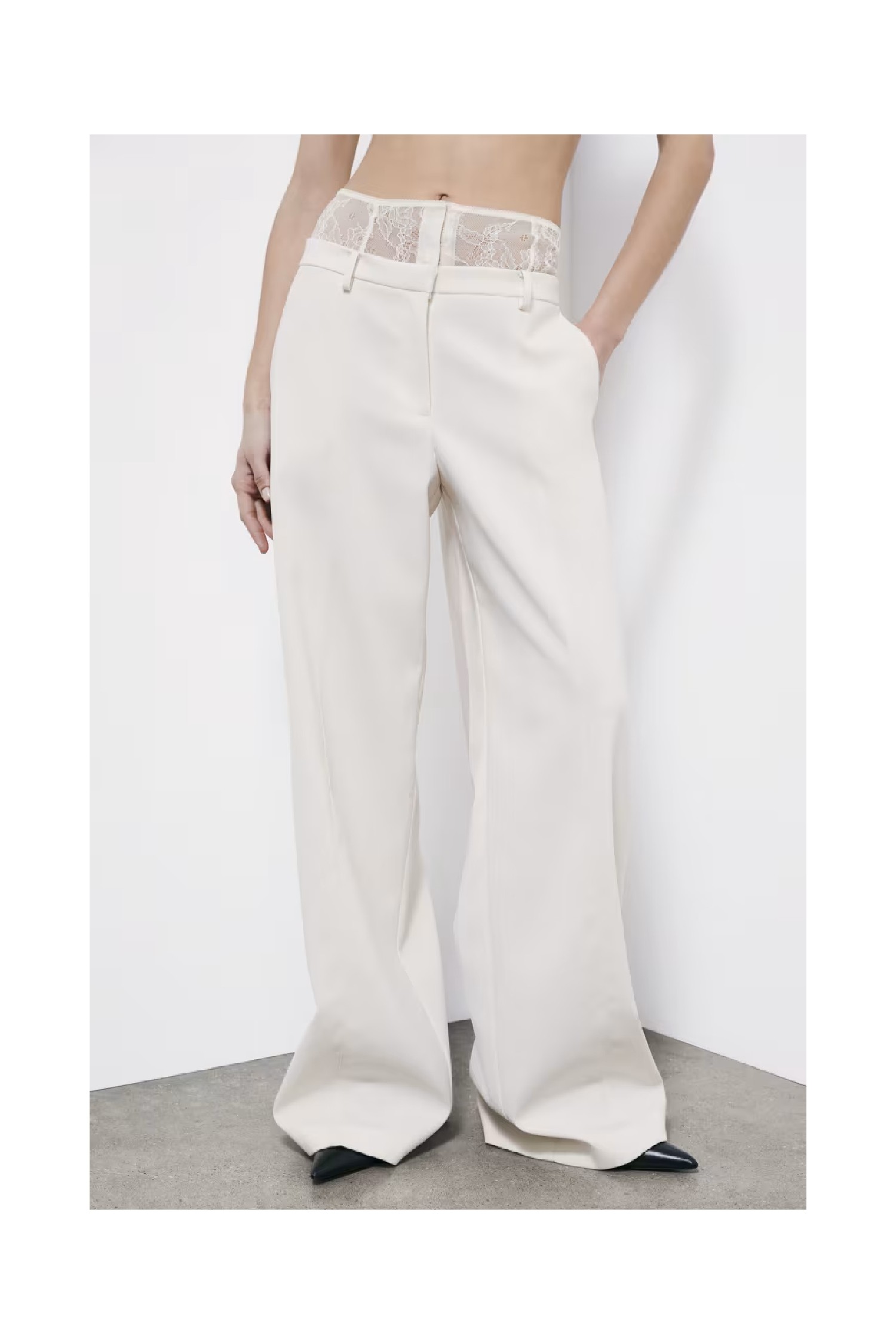 PANTALONI PALAZZO CON VITA IN PIZZO PATRIZIA PEPE