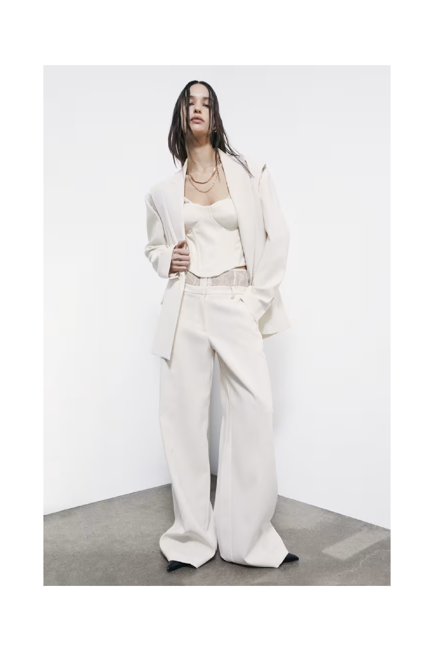 PANTALONI PALAZZO CON VITA IN PIZZO PATRIZIA PEPE