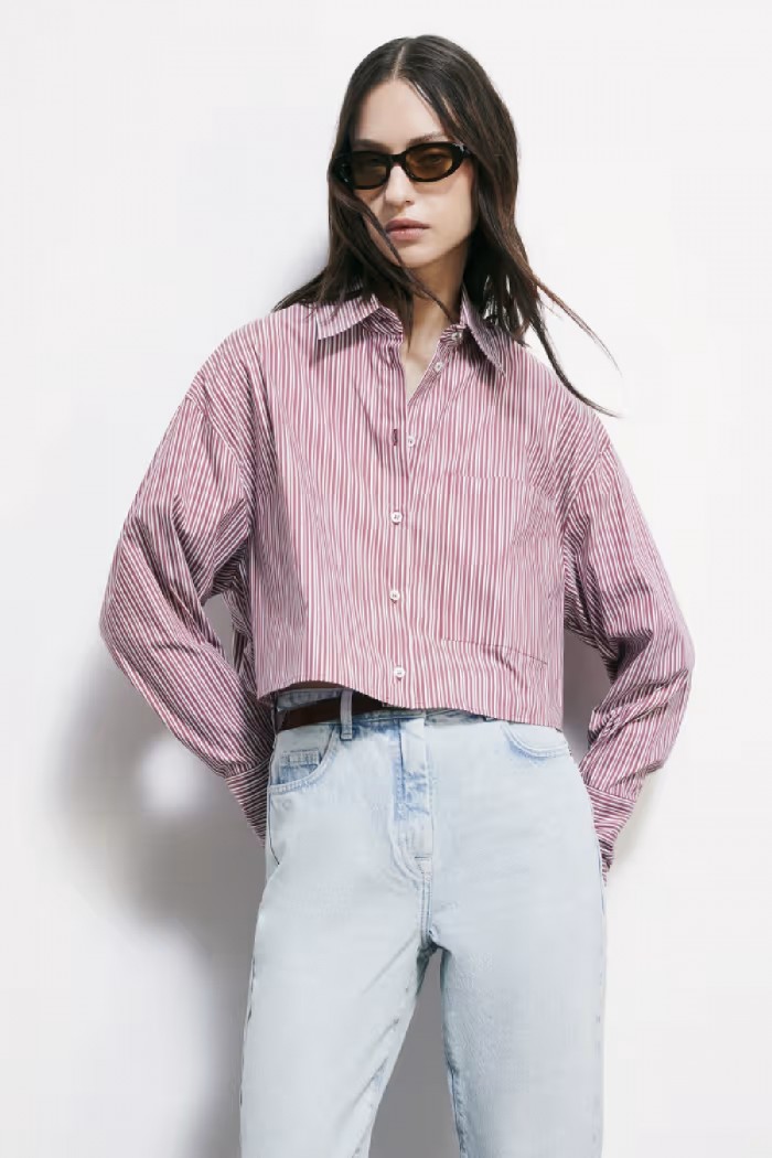 CAMICIA IN POPELINE A RIGHE PATRIZIA PEPE