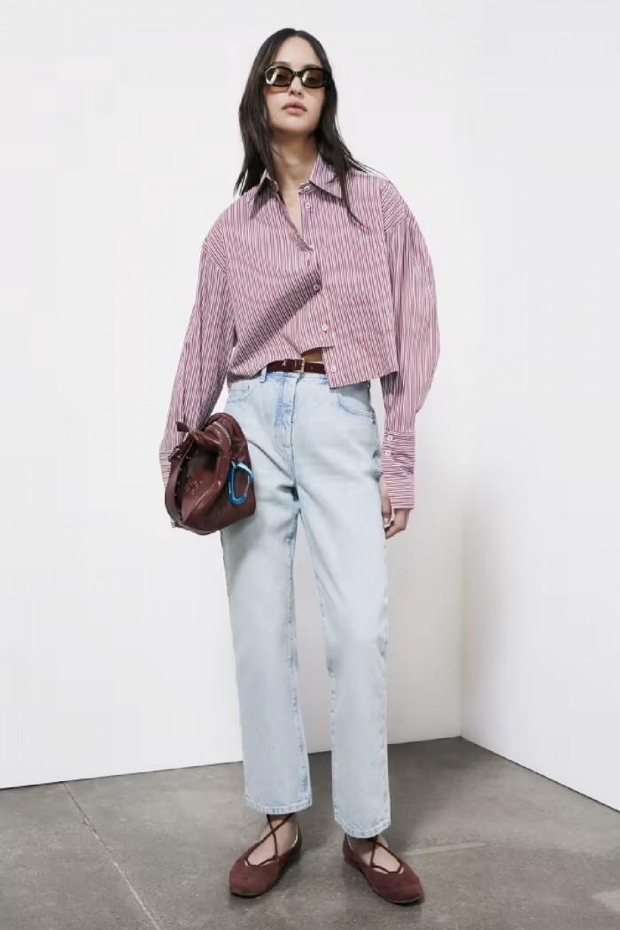 CAMICIA IN POPELINE A RIGHE PATRIZIA PEPE