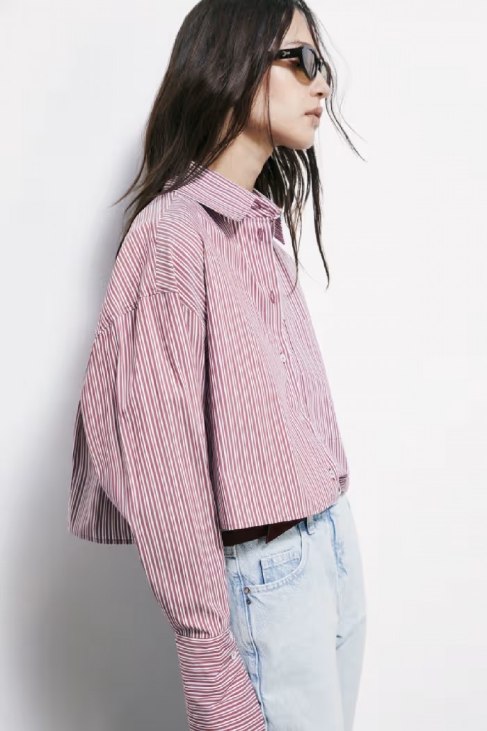 CAMICIA IN POPELINE A RIGHE PATRIZIA PEPE