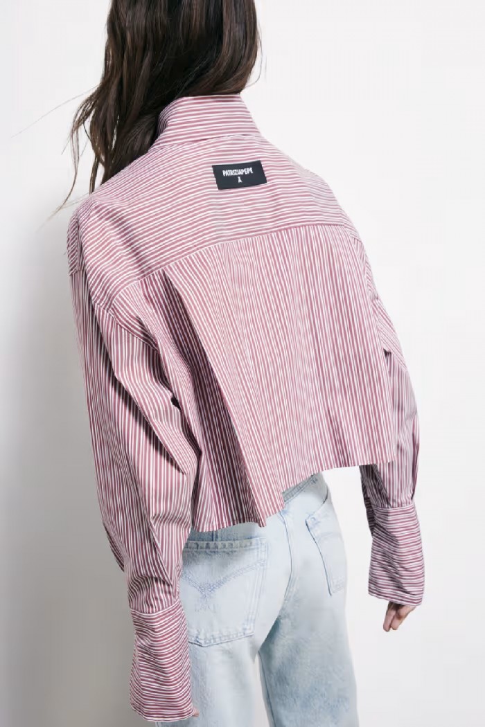CAMICIA IN POPELINE A RIGHE PATRIZIA PEPE