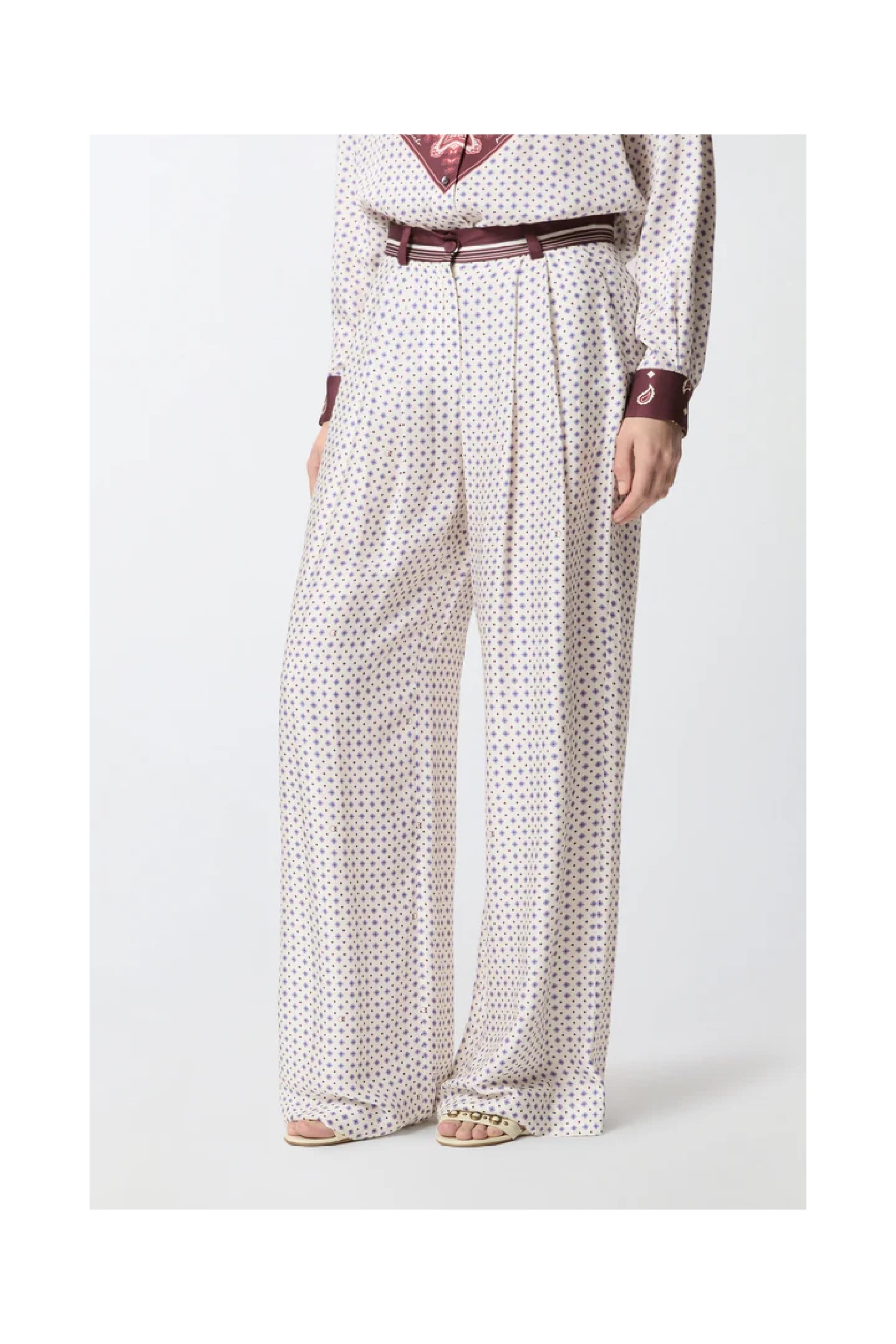 PANTALONI CON MOTIVO CRAVATTERIA PINKO