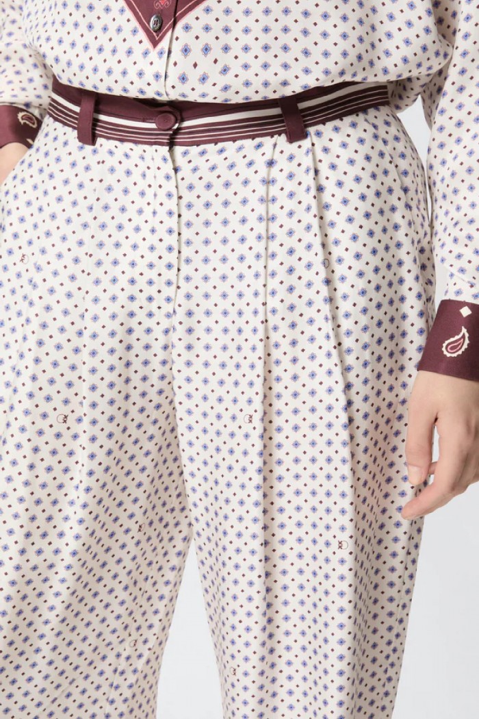 PANTALONI CON MOTIVO CRAVATTERIA PINKO