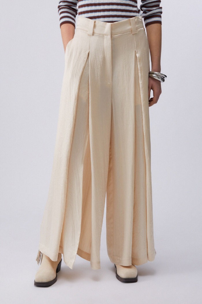 PANTALONI IN RASO CON SPACCHETTI LIU JO