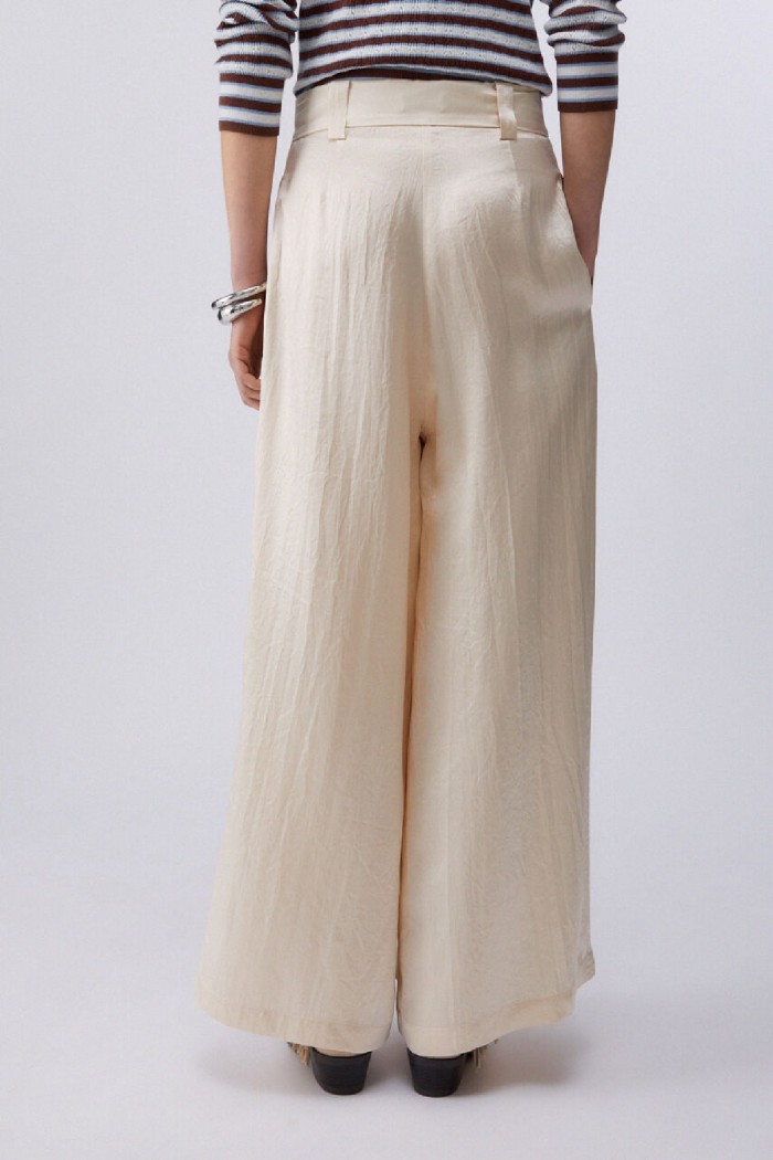 PANTALONI IN RASO CON SPACCHETTI LIU JO