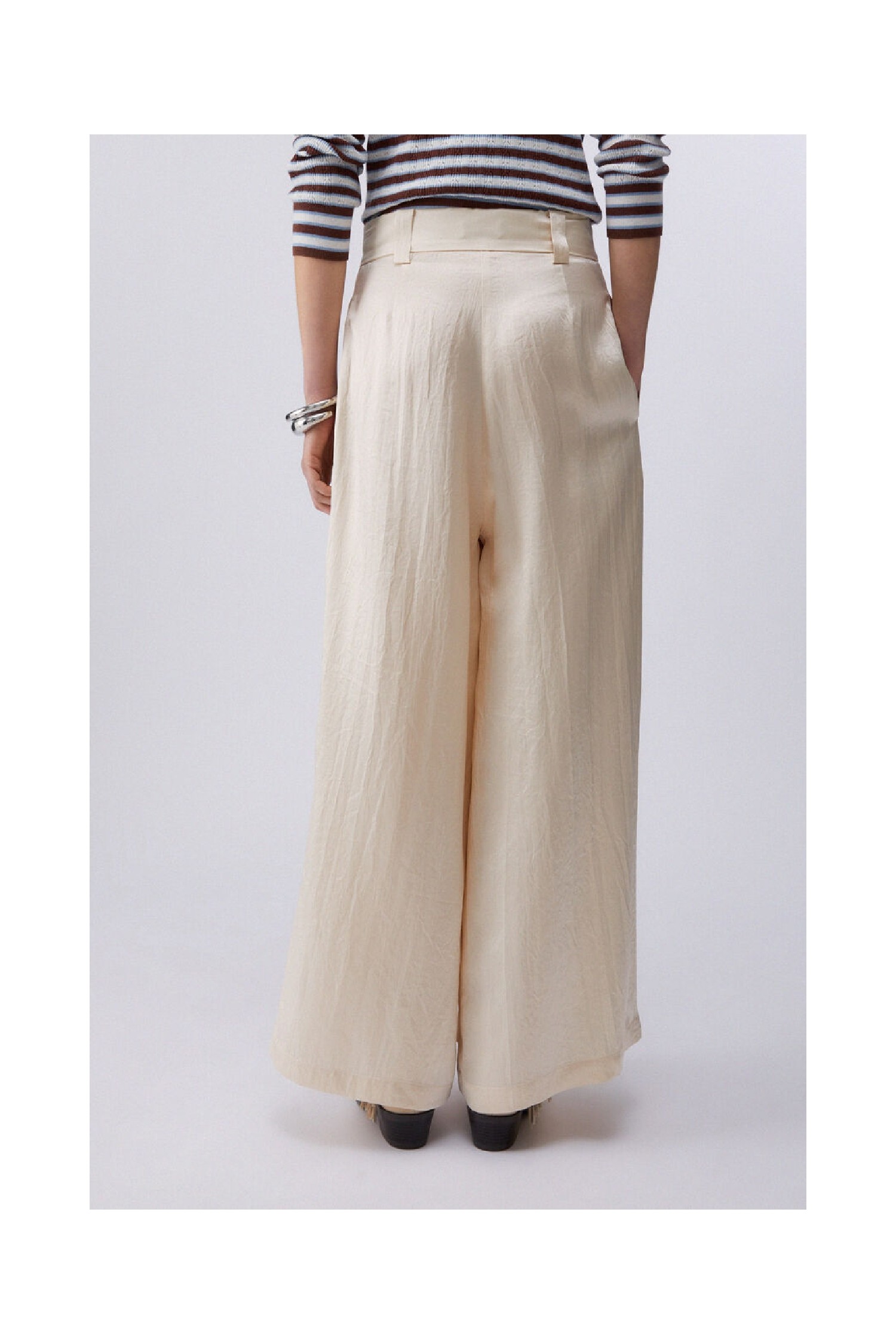 PANTALONI IN RASO CON SPACCHETTI LIU JO