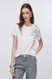 T-SHIRT CON RICAMO GIOIELLO LIU JO