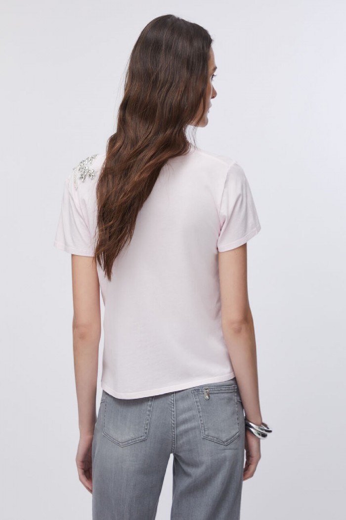 T-SHIRT CON RICAMO GIOIELLO LIU JO