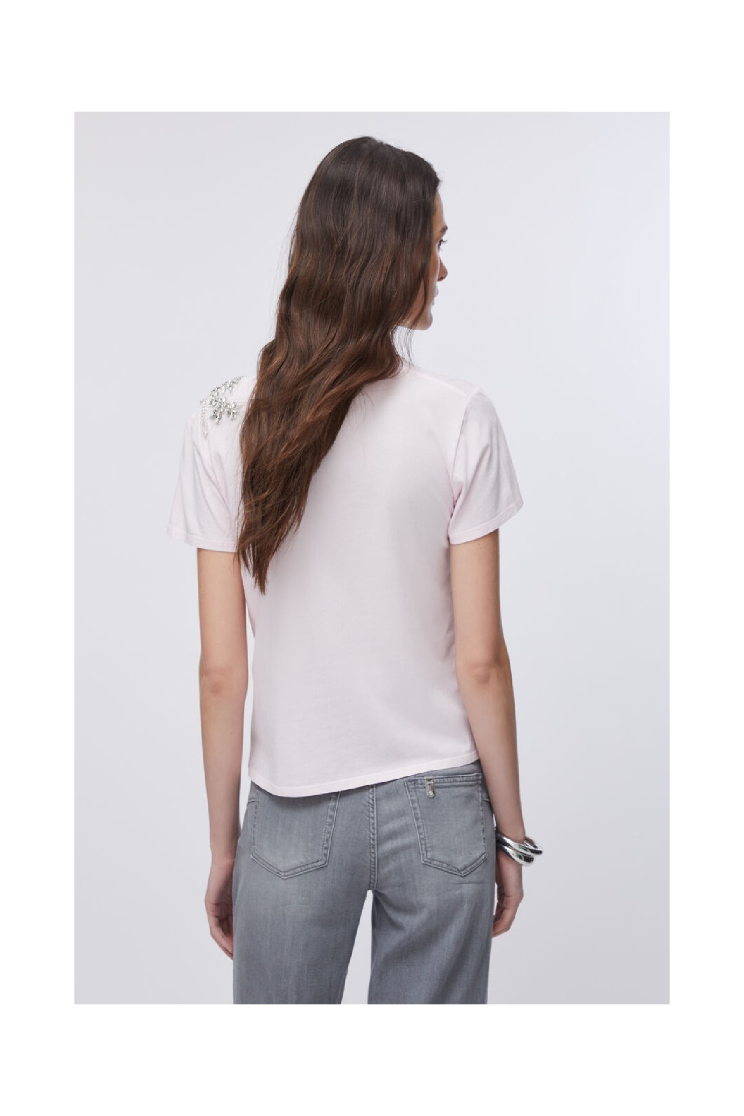 T-SHIRT CON RICAMO GIOIELLO LIU JO