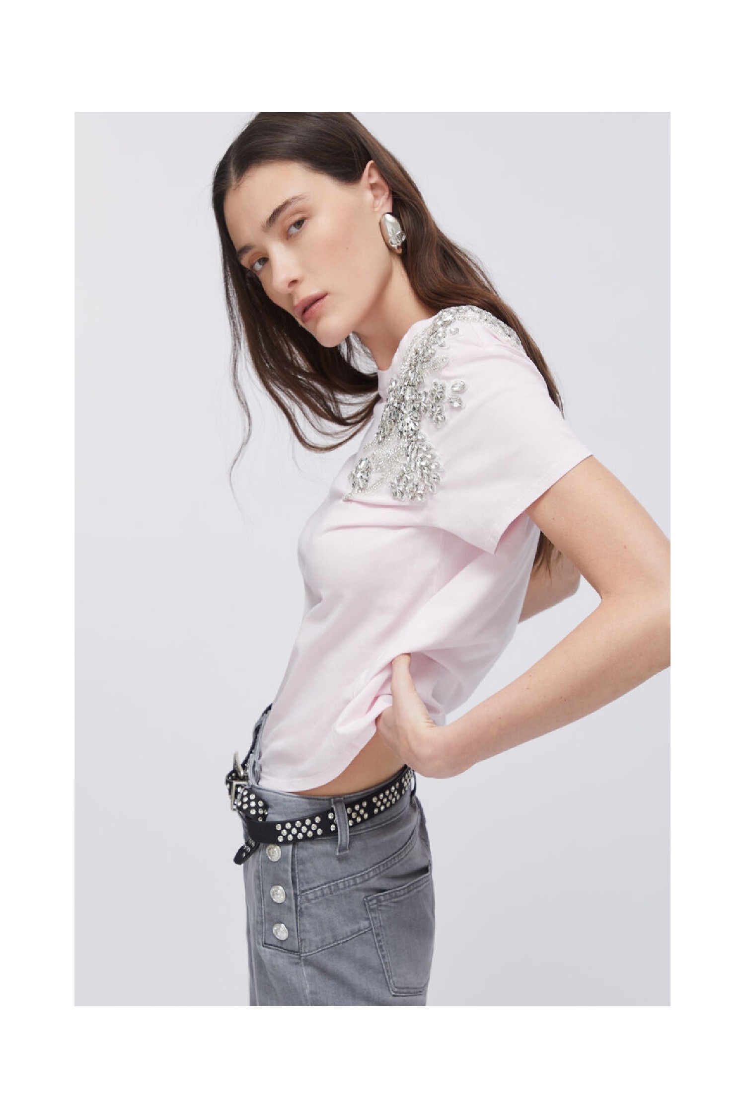 T-SHIRT CON RICAMO GIOIELLO LIU JO