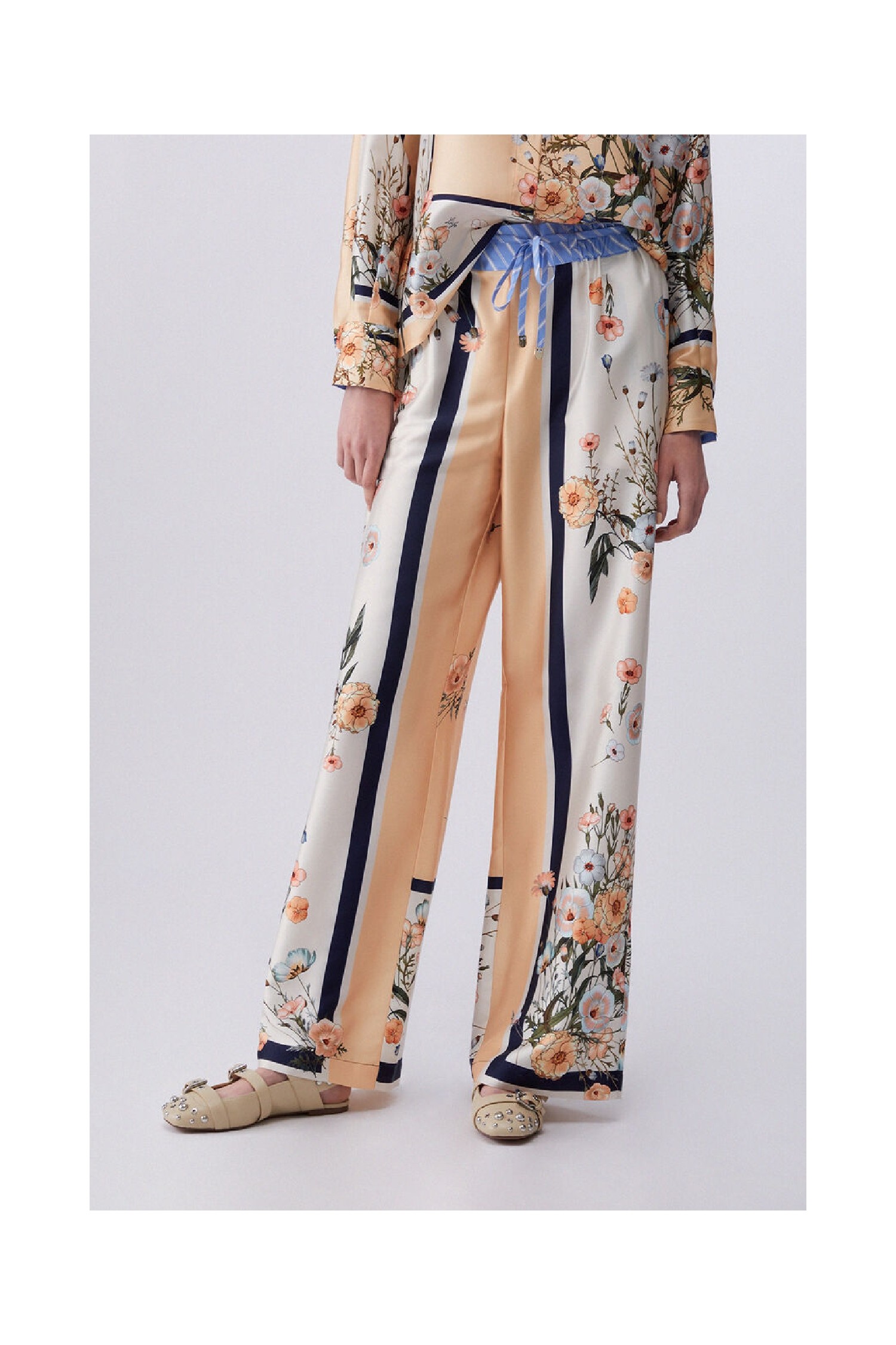 PANTALONI IN TWILL STAMPATO LIU JO