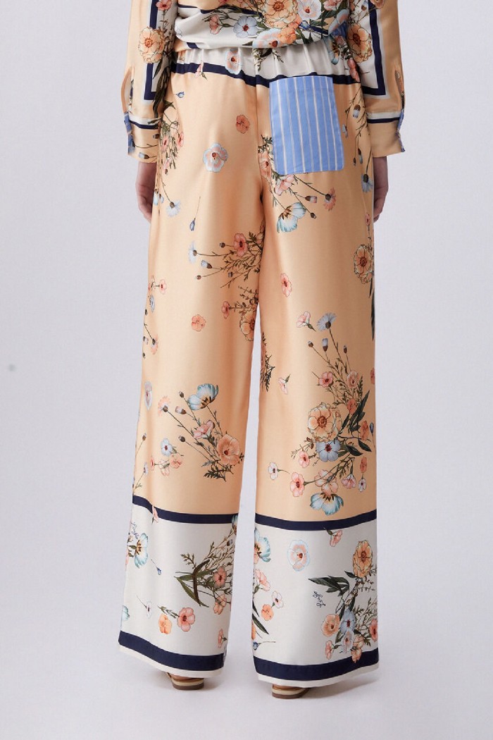 PANTALONI IN TWILL STAMPATO LIU JO