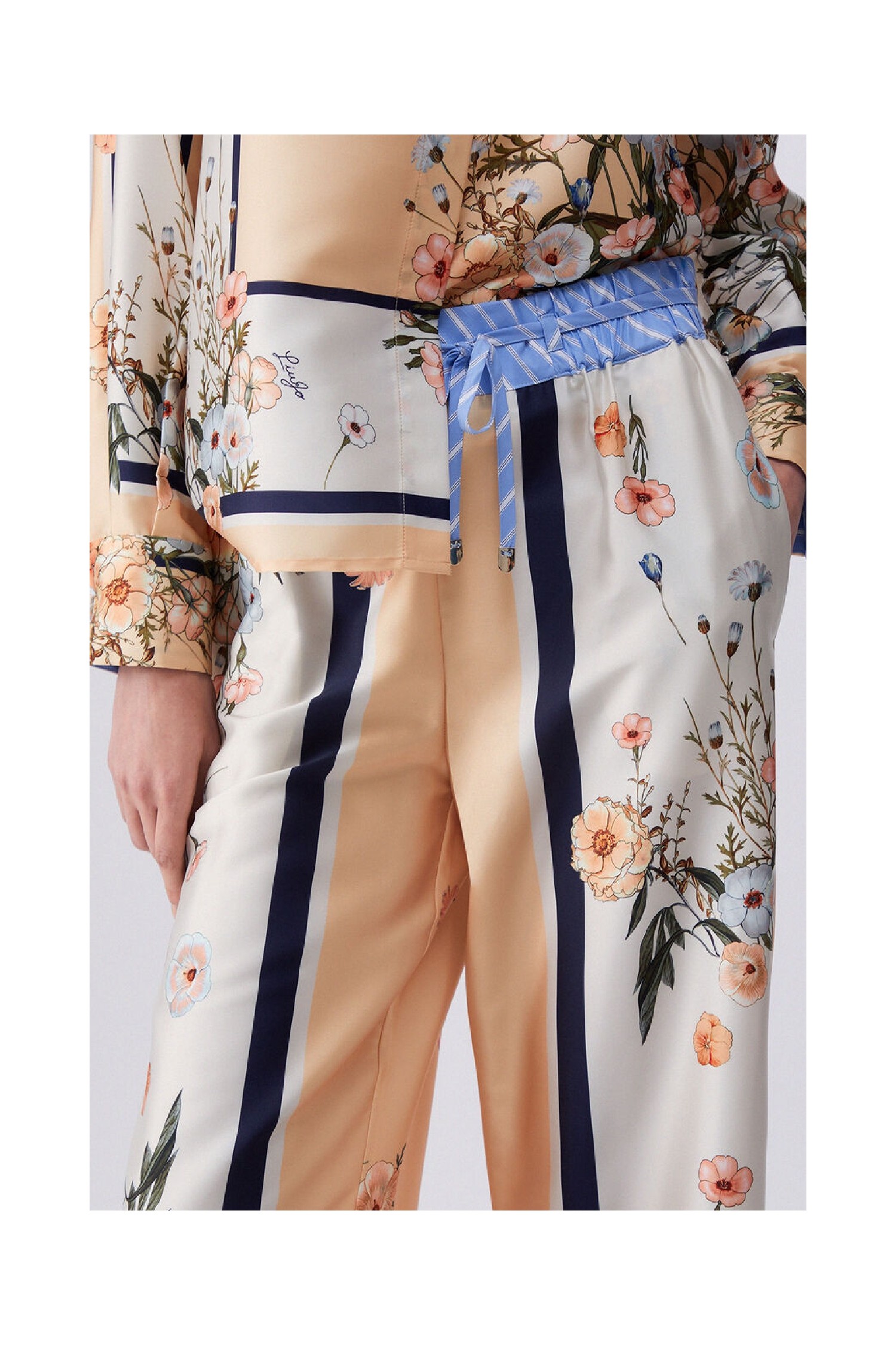 PANTALONI IN TWILL STAMPATO LIU JO