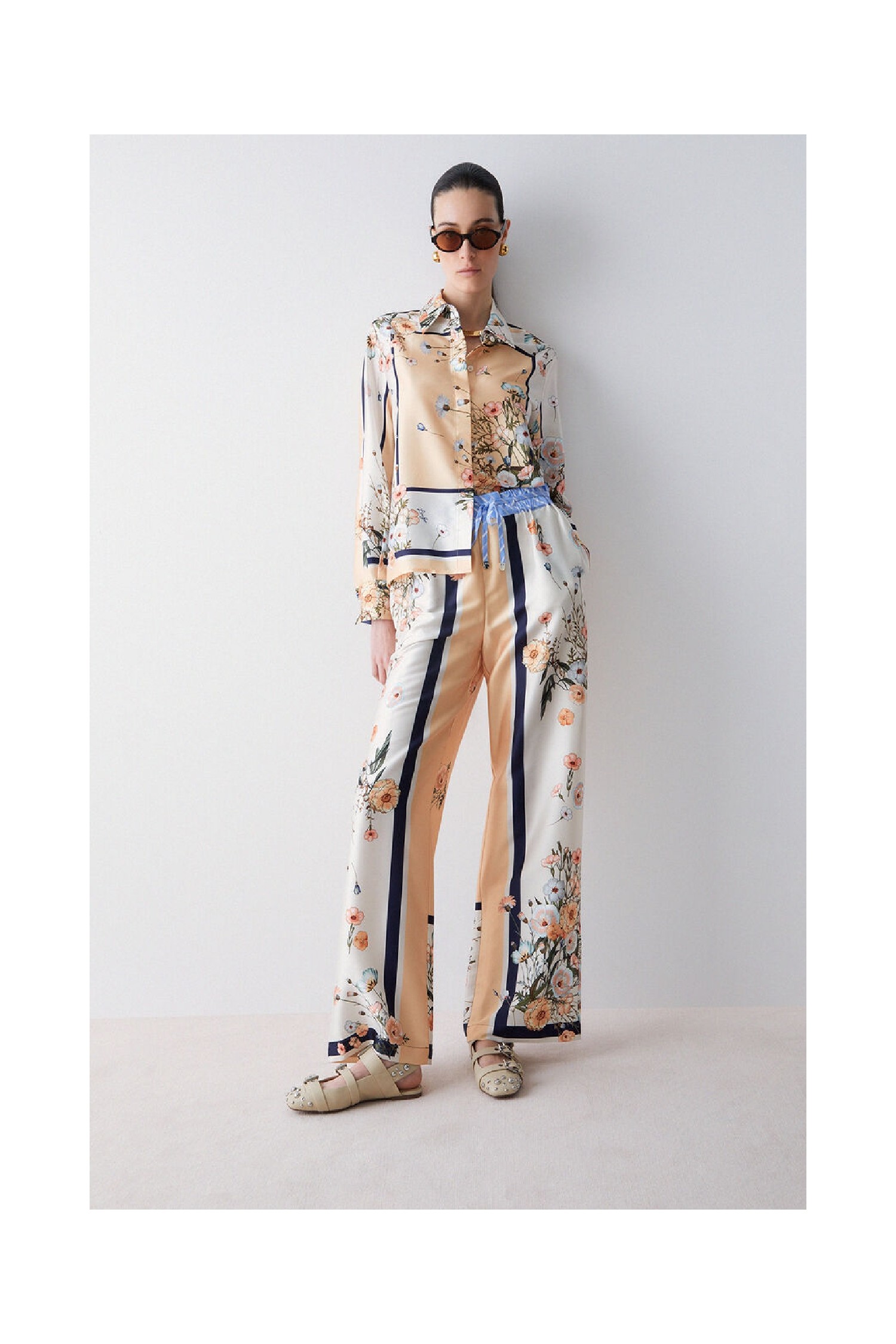 PANTALONI IN TWILL STAMPATO LIU JO