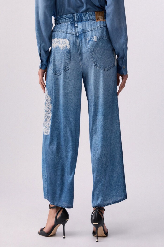 PANTALONI FLARE CON STAMPA DIGITALE LIU JO