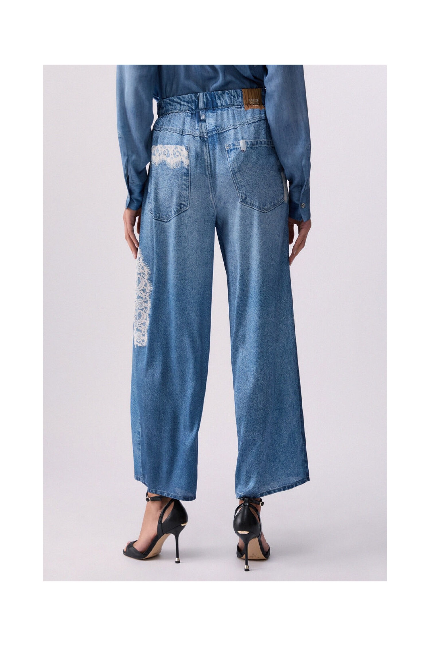 PANTALONI FLARE CON STAMPA DIGITALE LIU JO