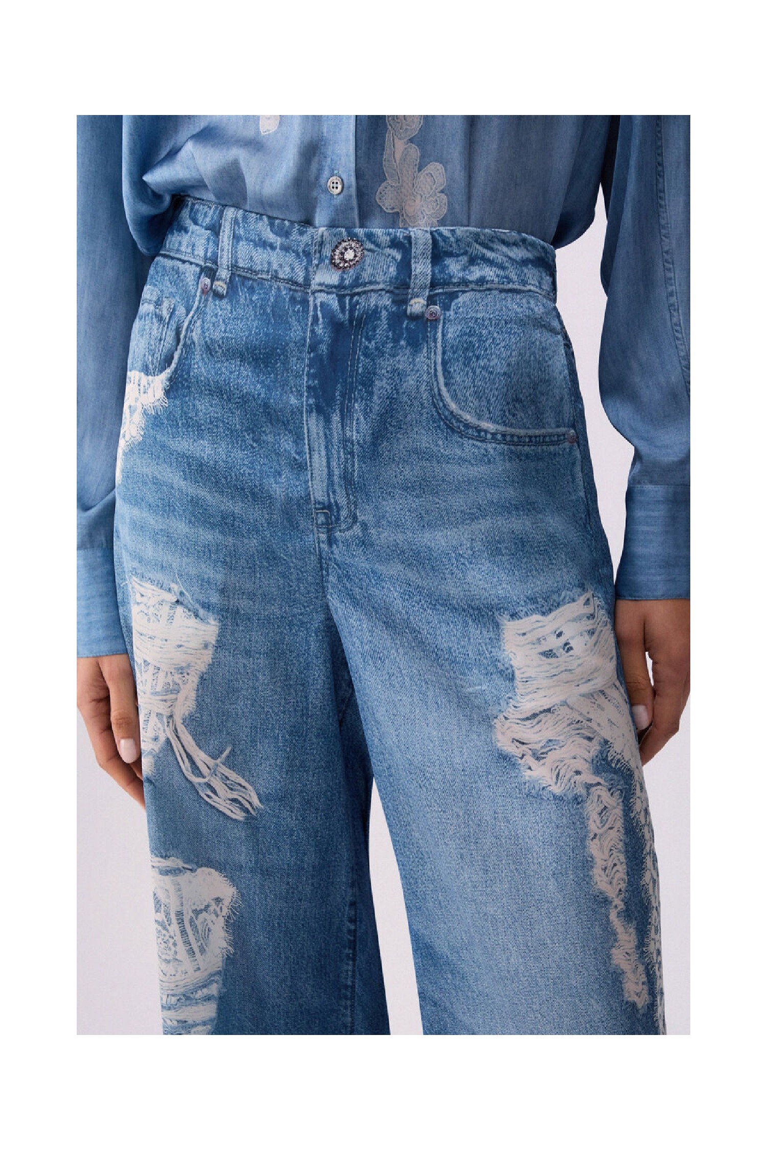 PANTALONI FLARE CON STAMPA DIGITALE LIU JO