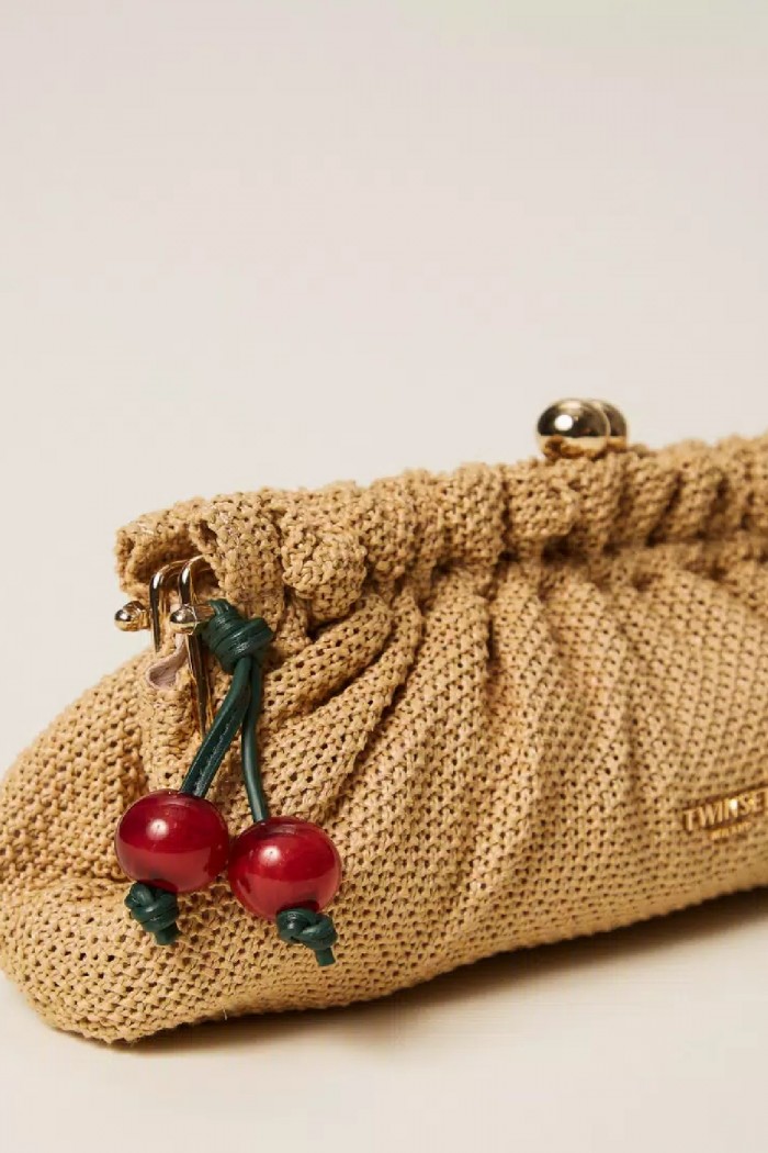 BORSA CLUTCH IN RAFIA CON CHARM TWINSET