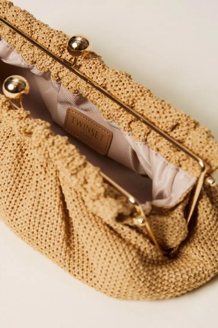 BORSA CLUTCH IN RAFIA CON CHARM TWINSET