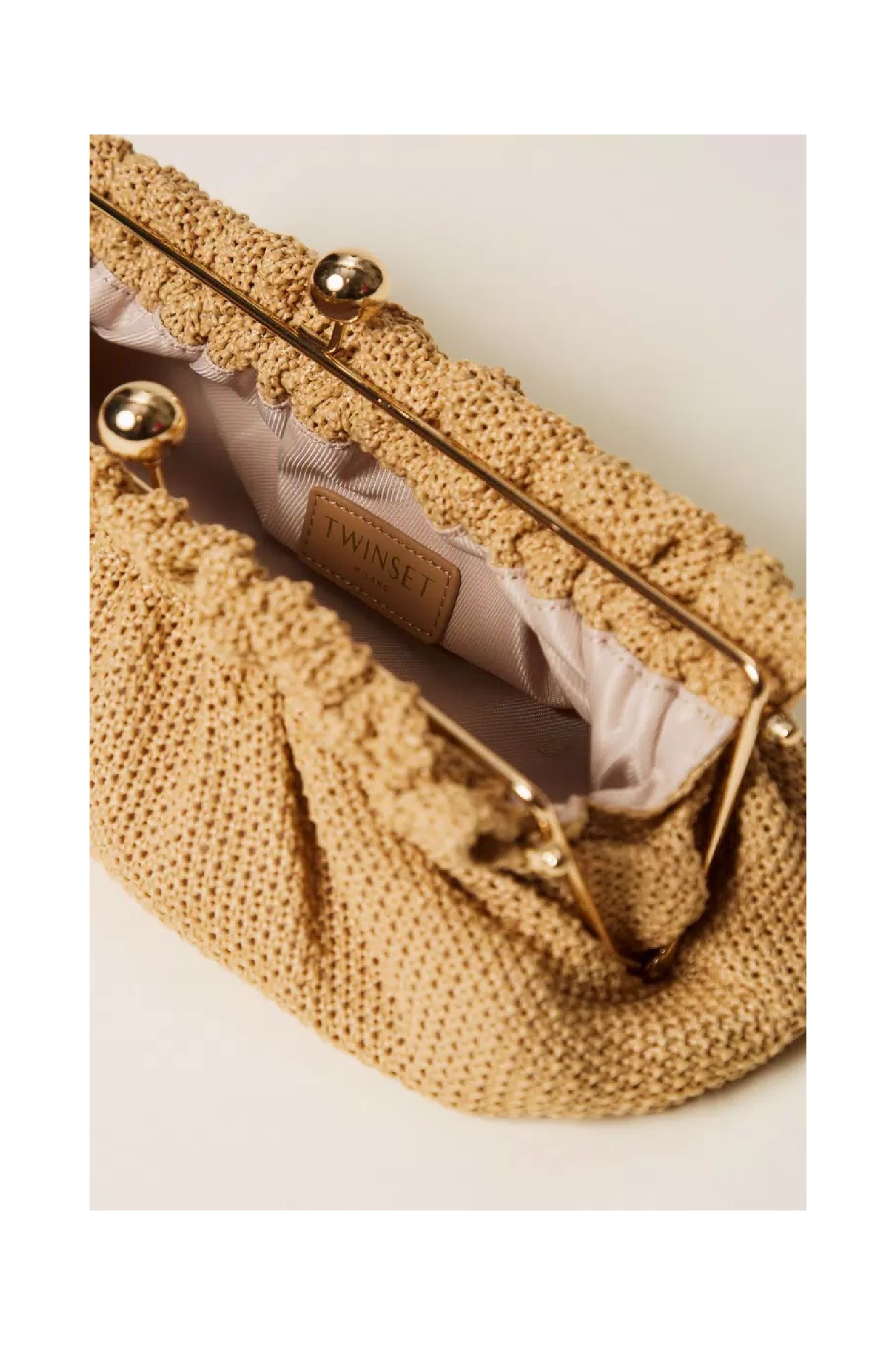 BORSA CLUTCH IN RAFIA CON CHARM TWINSET