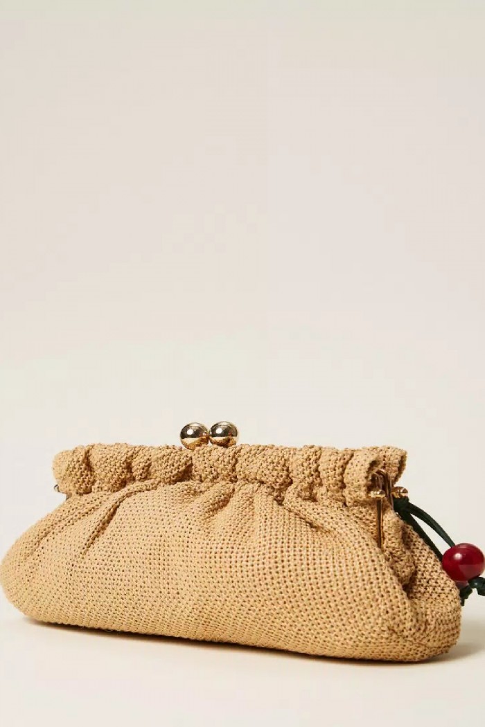 BORSA CLUTCH IN RAFIA CON CHARM TWINSET