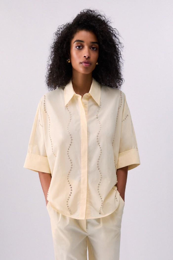 CAMICIA CON APPLICAZIONI GIOIELLO LIU JO