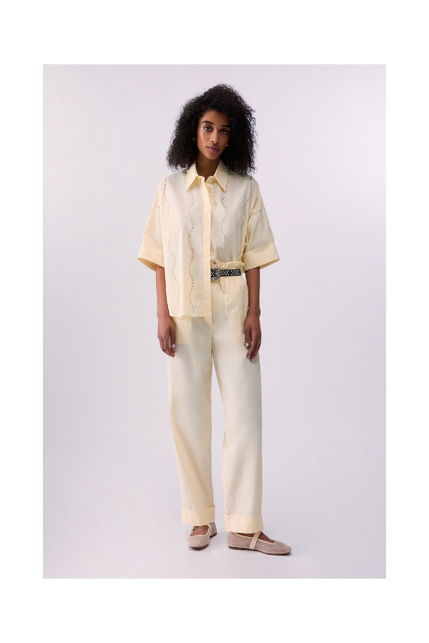 CAMICIA CON APPLICAZIONI GIOIELLO LIU JO