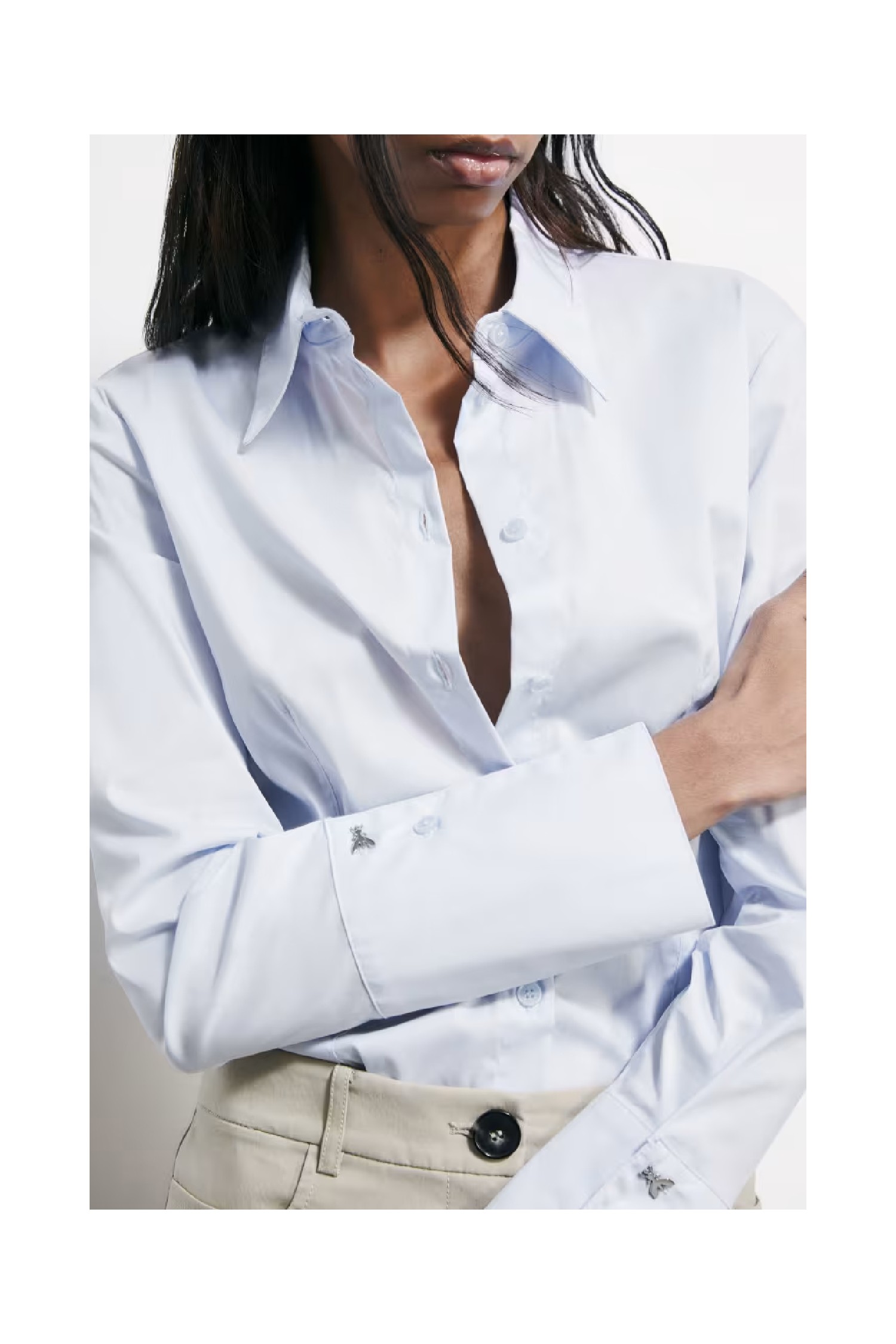 CAMICIA SLIM FIT IN POPELINE  PATRIZIA PEPE