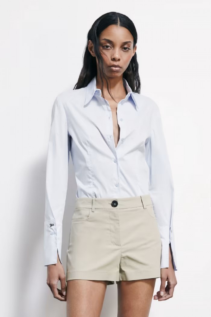 CAMICIA SLIM FIT IN POPELINE  PATRIZIA PEPE