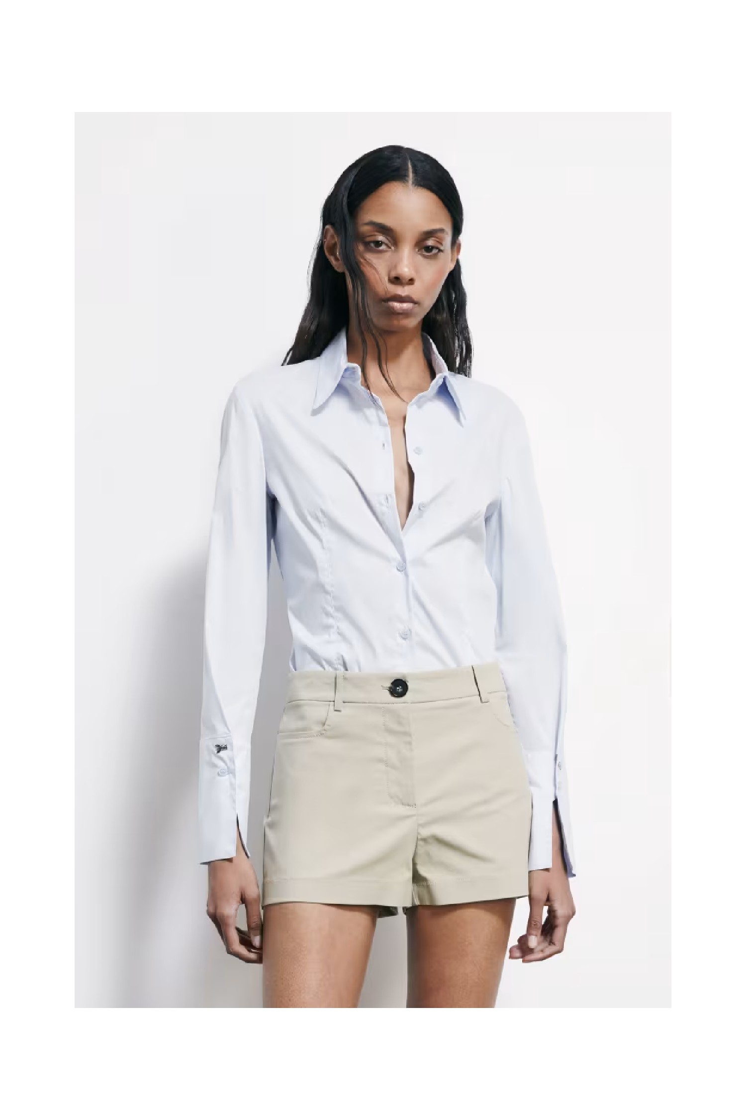 CAMICIA SLIM FIT IN POPELINE  PATRIZIA PEPE