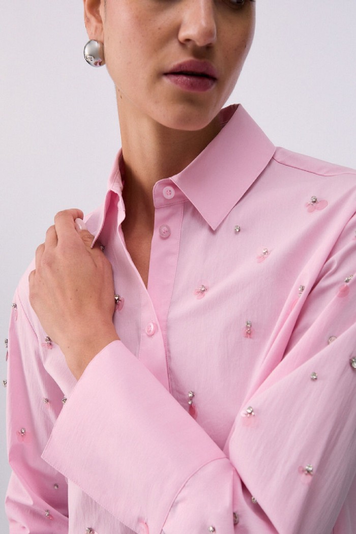 CAMICIA BOXY CON RICAMI GIOIELLO LIU JO