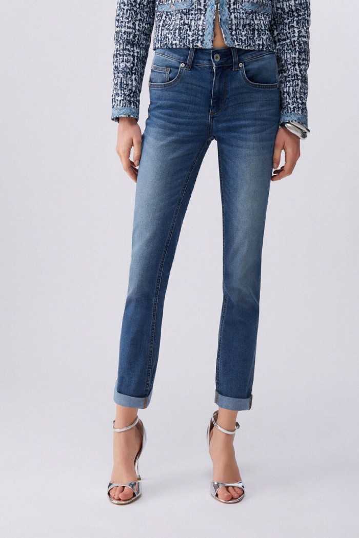 JEANS SKINNI CON RISVOLTO LIU JO