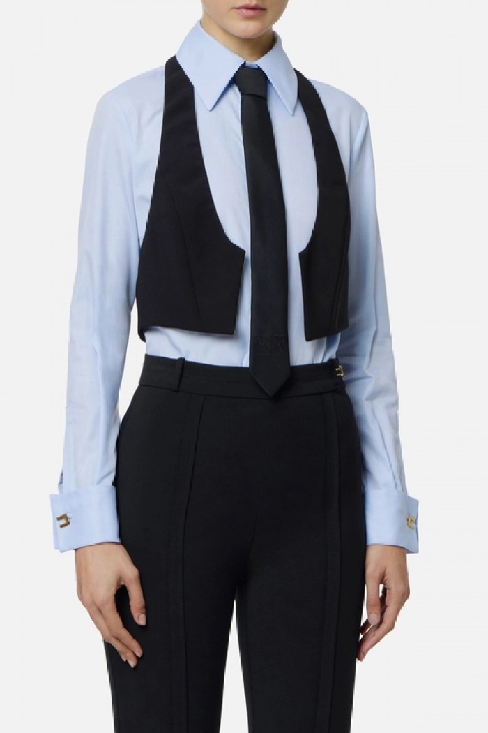 CAMICIA IN COTONE CON CRAVATTA E GILET ELISABETTA FRANCHI