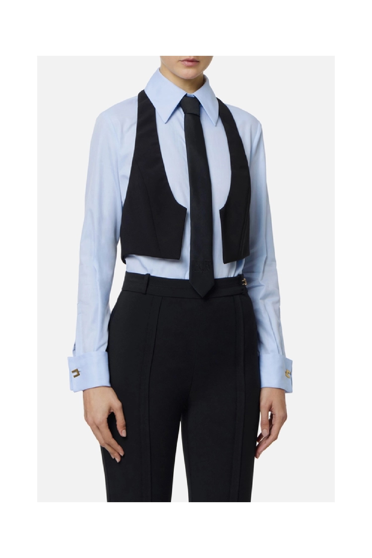 CAMICIA IN COTONE CON CRAVATTA E GILET ELISABETTA FRANCHI