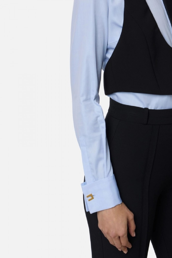 CAMICIA IN COTONE CON CRAVATTA E GILET ELISABETTA FRANCHI