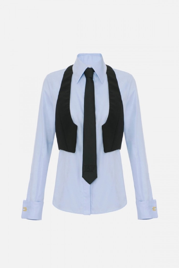 CAMICIA IN COTONE CON CRAVATTA E GILET ELISABETTA FRANCHI