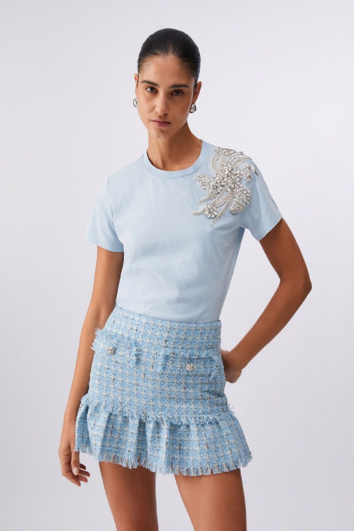 T-SHIRT CON RICAMO GIOIELLO LIU JO