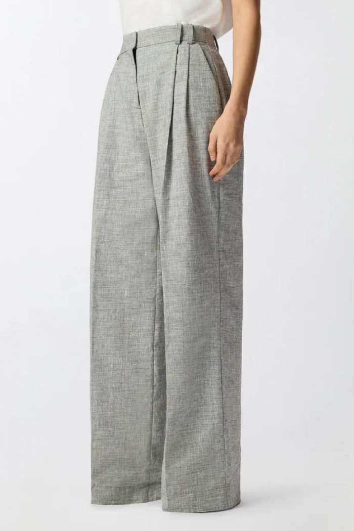 PANTALONI FIAMMATI CON PIEGA STIRATA PINKO