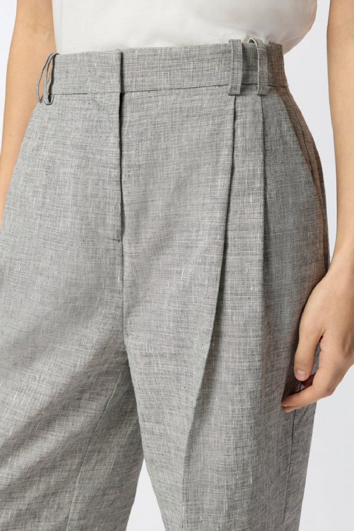 PANTALONI FIAMMATI CON PIEGA STIRATA PINKO