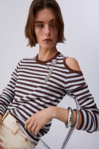 MAGLIA A RIGHE CON CUT-OUT LIU JO
