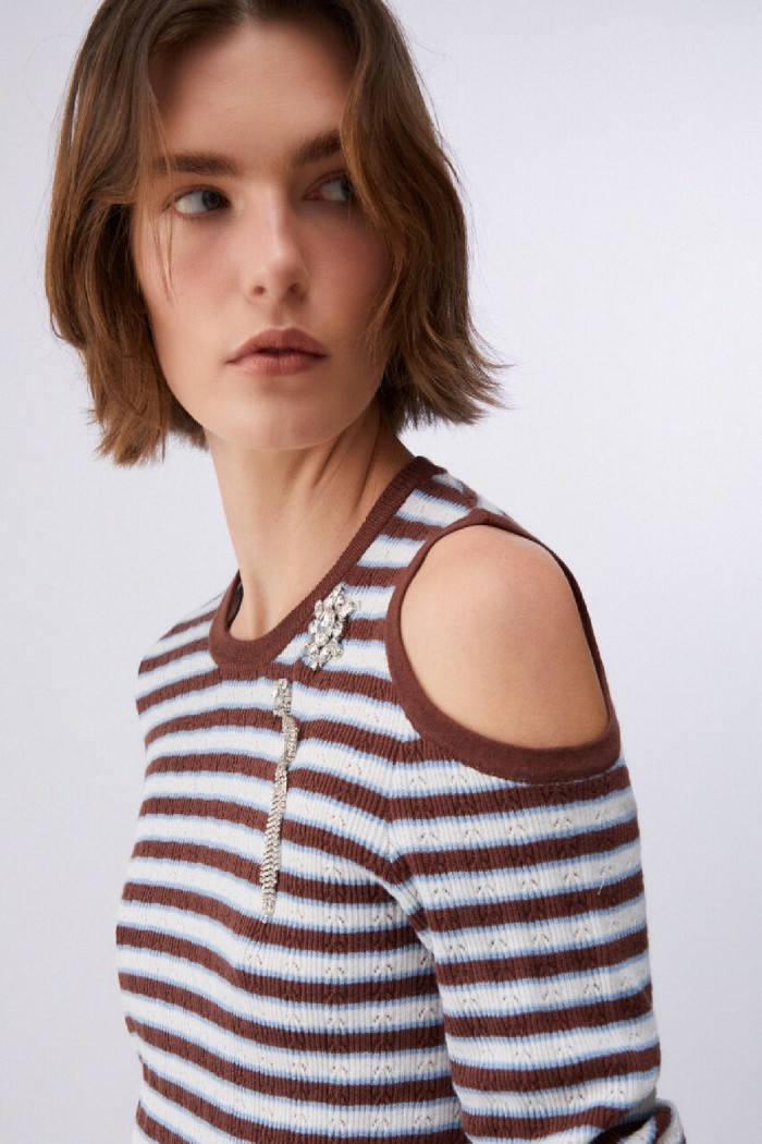 MAGLIA A RIGHE CON CUT-OUT LIU JO